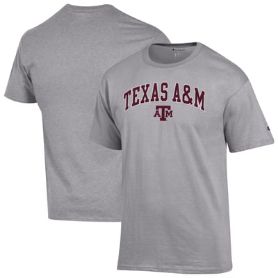  Texas A&M Aggies Champion Arch Over Logo T-Shirt - Heather Gray